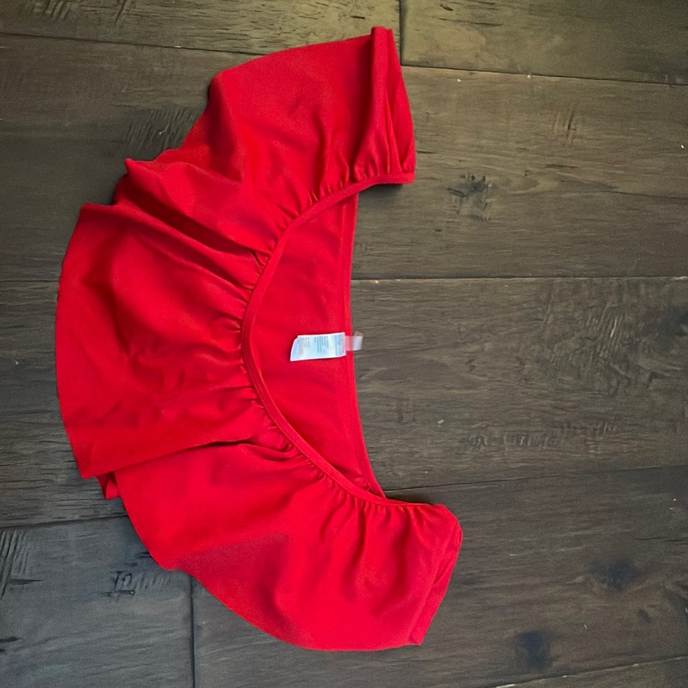 Red ruffle bikini top